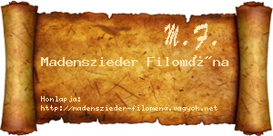 Madenszieder Filoména névjegykártya